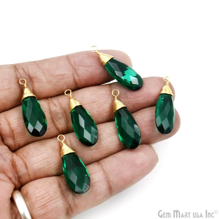 Necklaces GemmartUSA Pear Shape 31x12mm Gold Wire Wrapped Gemstone Single Bail Connector Pendant Necklaces GemmartUSA Pear Shape 31x12mm Gold Wire Wrapped Gemstone Single Bail Connector Pendant