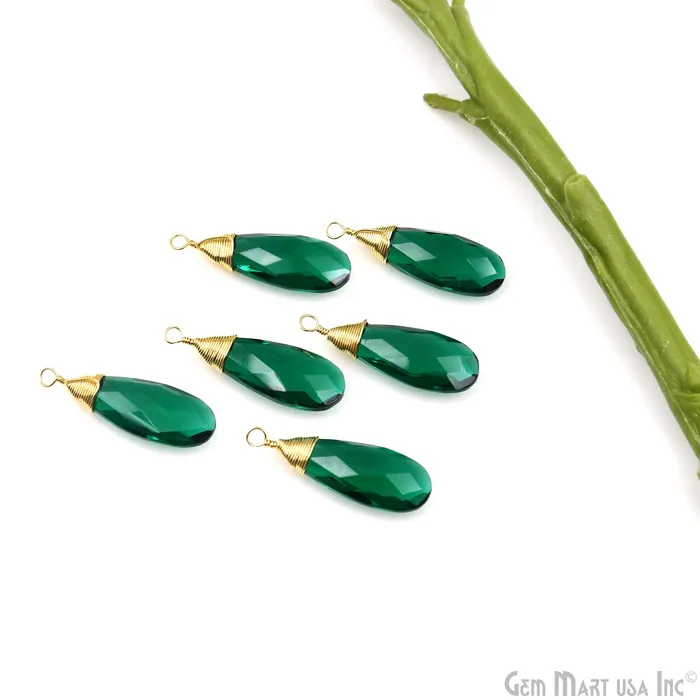 Necklaces GemmartUSA Pear Shape 31x12mm Gold Wire Wrapped Gemstone Single Bail Connector Pendant Necklaces GemmartUSA Pear Shape 31x12mm Gold Wire Wrapped Gemstone Single Bail Connector Pendant