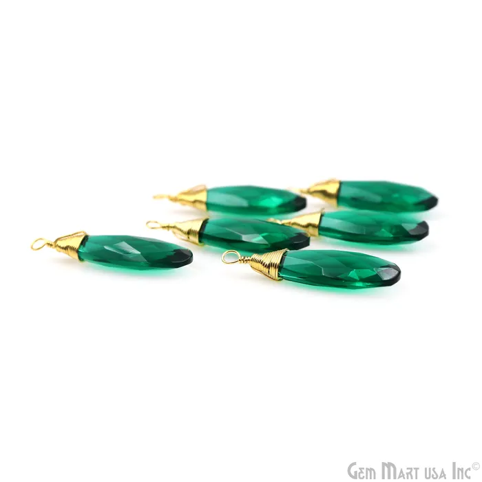 Necklaces GemmartUSA Pear Shape 31x12mm Gold Wire Wrapped Gemstone Single Bail Connector Pendant Necklaces GemmartUSA Pear Shape 31x12mm Gold Wire Wrapped Gemstone Single Bail Connector Pendant