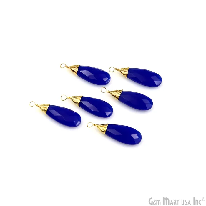 Necklaces GemmartUSA Pear Shape 31x12mm Gold Wire Wrapped Gemstone Single Bail Connector Pendant Necklaces GemmartUSA Pear Shape 31x12mm Gold Wire Wrapped Gemstone Single Bail Connector Pendant