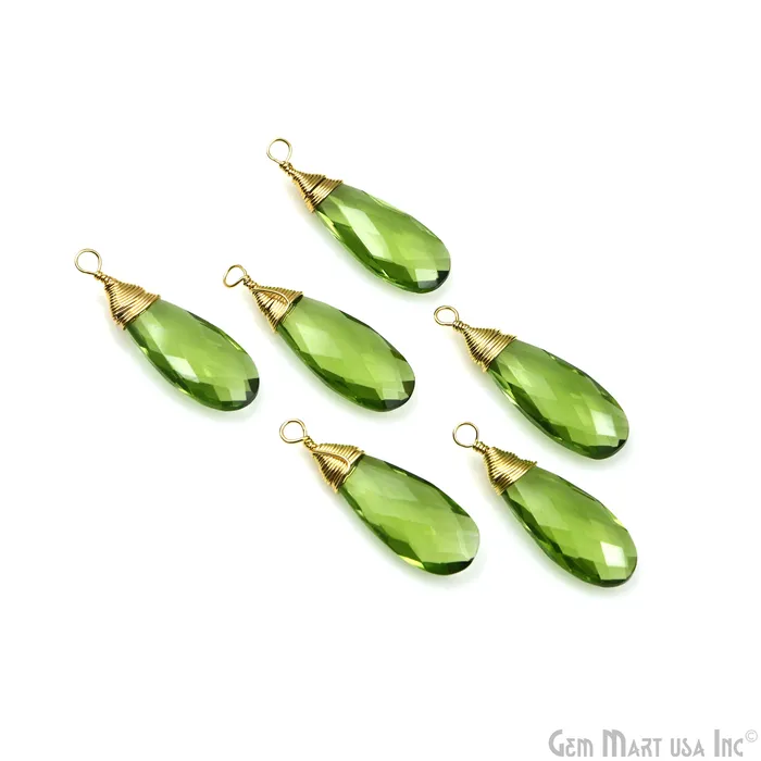 Necklaces GemmartUSA Pear Shape 31x12mm Gold Wire Wrapped Gemstone Single Bail Connector Pendant Necklaces GemmartUSA Pear Shape 31x12mm Gold Wire Wrapped Gemstone Single Bail Connector Pendant