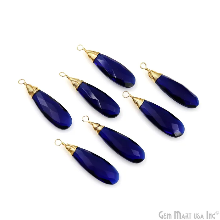 Necklaces GemmartUSA Pear Shape 31x12mm Gold Wire Wrapped Gemstone Single Bail Connector Pendant Necklaces GemmartUSA Pear Shape 31x12mm Gold Wire Wrapped Gemstone Single Bail Connector Pendant