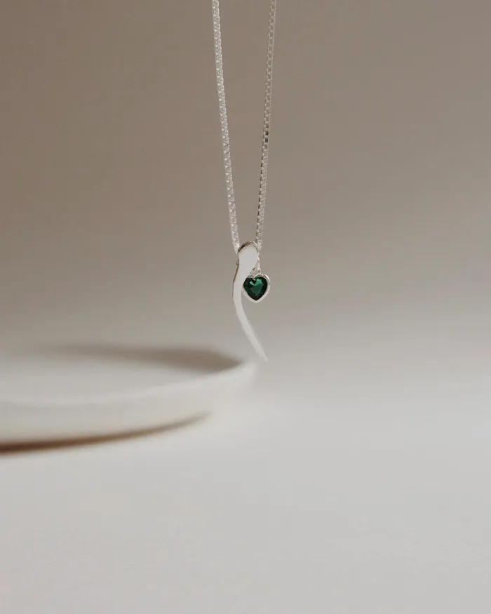 Necklaces Grace PK Initial Arabic With Birthstone
