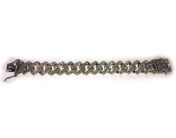 Necklaces Minx London Cuban Link Chain Necklace with Diamonds Diamond Necklace