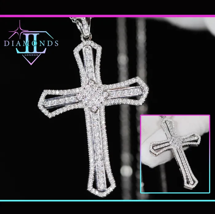 Necklaces My Store Silver Diamond Cross Pendant Silver Cross Pendant