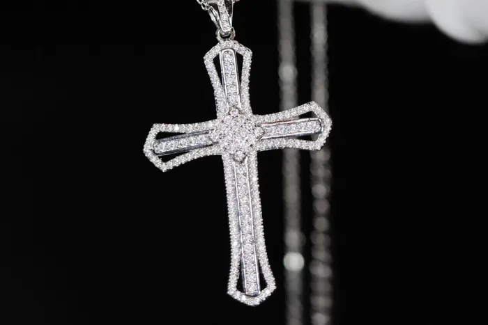 Necklaces My Store Silver Diamond Cross Pendant Silver Cross Pendant