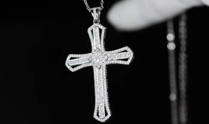 Necklaces My Store Silver Diamond Cross Pendant Silver Cross Pendant