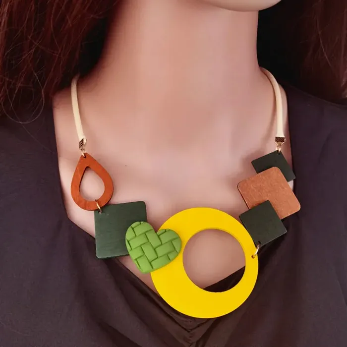 Necklaces Sweet T 52 Geometric Wooden Pendant Ethnic Statement Bib Necklace for Women Girls Handmade Maxi NecklacesVintage Jewelry Necklaces Sweet T 52 Geometric Wooden Pendant Ethnic Statement Bib Necklace for Women Girls Handmade Maxi NecklacesVintage Jewelry