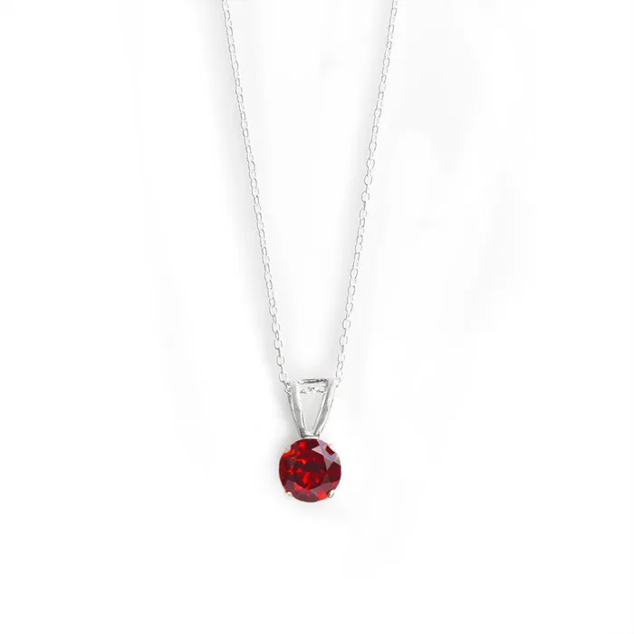 Necklaces YoTreasure 34 Natural Garnet 925 Solid Sterling Silver Pendant Necklace With Chain