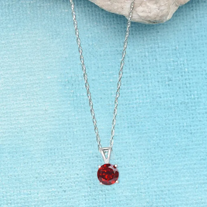 Necklaces YoTreasure 34 Natural Garnet 925 Solid Sterling Silver Pendant Necklace With Chain