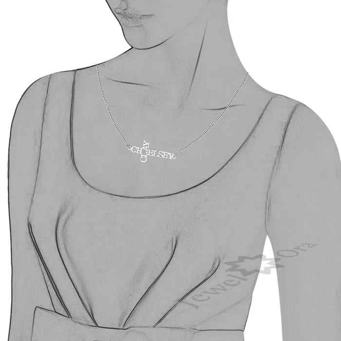 Personalized 925 Sterling Silver Necklace 2 Name Engraved Cross Pendant Jewelry Gift for Women Personalized Jewel Necklaces