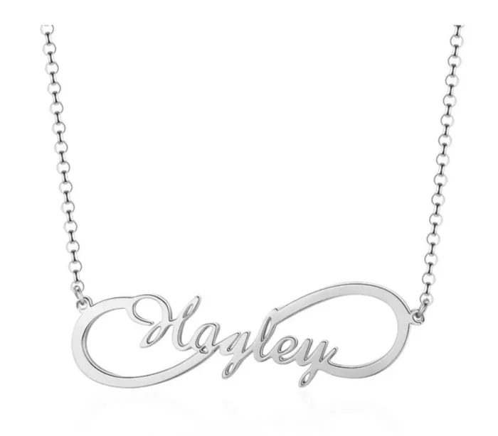 Personalized Jewel Personalized Sterling Silver Necklace Infinity Name Pendant Necklaces Custom Nameplate Customized Gift Necklaces Personalized Jewel Personalized Sterling Silver Necklace Infinity Name Pendant Necklaces Custom Nameplate Customized Gift Necklaces