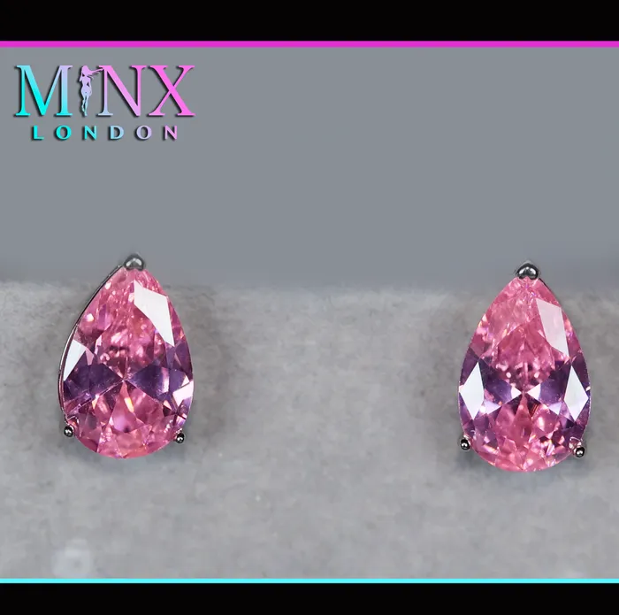 Pink Pear Cut Diamond Ear Studs Pink Diamond Earrings Lab Diamonds London Earrings Pink Pear Cut Diamond Ear Studs Pink Diamond Earrings Lab Diamonds London Earrings