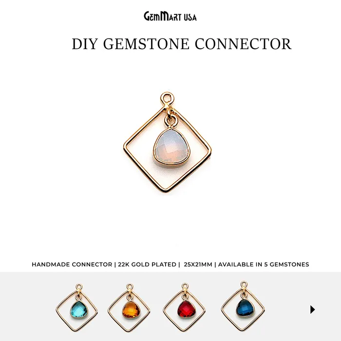 PreStyled Sets DIY Gemstone Gold Square Chandelier Finding Connector 1pc GemmartUSA PreStyled Sets DIY Gemstone Gold Square Chandelier Finding Connector 1pc GemmartUSA