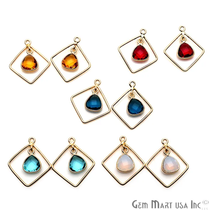 PreStyled Sets DIY Gemstone Gold Square Chandelier Finding Connector 1pc GemmartUSA PreStyled Sets DIY Gemstone Gold Square Chandelier Finding Connector 1pc GemmartUSA