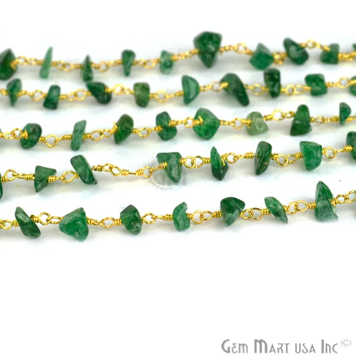 PreStyled Sets GemmartUSA Aventurine Nugget Chip Gold Wire Wrapped Beads Rosary Chain PreStyled Sets GemmartUSA Aventurine Nugget Chip Gold Wire Wrapped Beads Rosary Chain