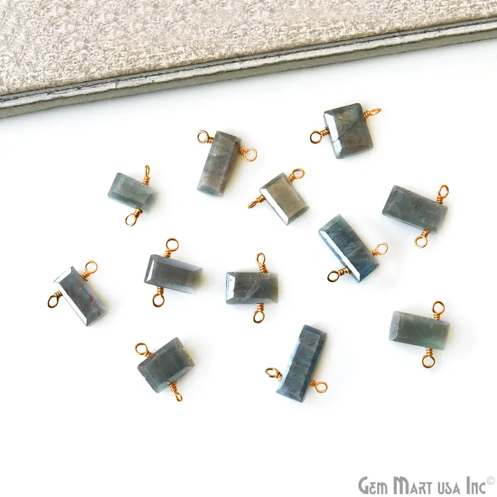 PreStyled Sets GemMartUSA Mistique Labradorite Rectangle 15x13mm Gold Wire Wrapped Connector Bar Pendant PreStyled Sets GemMartUSA Mistique Labradorite Rectangle 15x13mm Gold Wire Wrapped Connector Bar Pendant