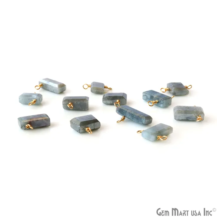 PreStyled Sets GemMartUSA Mistique Labradorite Rectangle 15x13mm Gold Wire Wrapped Connector Bar Pendant PreStyled Sets GemMartUSA Mistique Labradorite Rectangle 15x13mm Gold Wire Wrapped Connector Bar Pendant