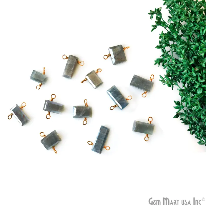PreStyled Sets GemMartUSA Mistique Labradorite Rectangle 15x13mm Gold Wire Wrapped Connector Bar Pendant PreStyled Sets GemMartUSA Mistique Labradorite Rectangle 15x13mm Gold Wire Wrapped Connector Bar Pendant