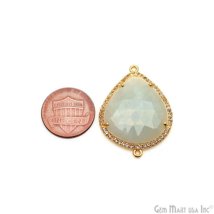 PreStyled Sets GemmartUSA Sapphire Pave Cubic Zirconia 34x26mm Double Bail Gold Vermeil Gemstone Connector PreStyled Sets GemmartUSA Sapphire Pave Cubic Zirconia 34x26mm Double Bail Gold Vermeil Gemstone Connector