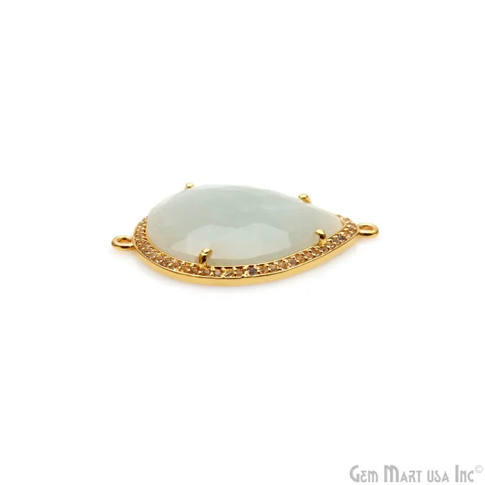 PreStyled Sets GemmartUSA Sapphire Pave Cubic Zirconia 34x26mm Double Bail Gold Vermeil Gemstone Connector PreStyled Sets GemmartUSA Sapphire Pave Cubic Zirconia 34x26mm Double Bail Gold Vermeil Gemstone Connector
