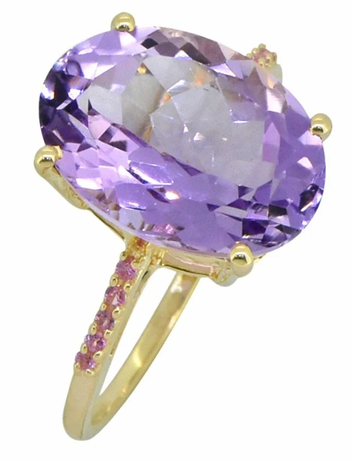 Rings 775 Ct Pink Amethyst Solid 14K Yellow Gold 3Stone Princess Ring YoTreasure Rings 775 Ct Pink Amethyst Solid 14K Yellow Gold 3Stone Princess Ring YoTreasure