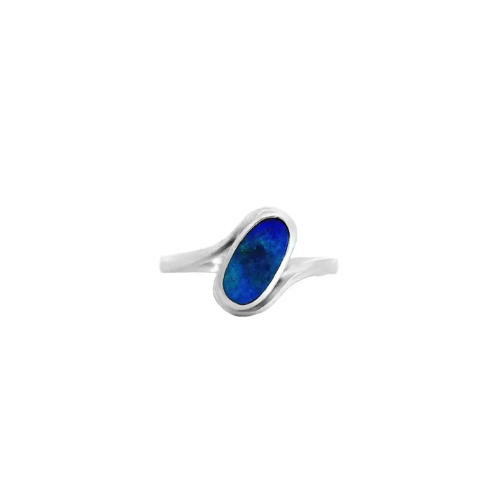 Rings Australian Opal Doublet Ring set in Sterling Silver Australian Opal Cutters Rings Australian Opal Doublet Ring set in Sterling Silver Australian Opal Cutters