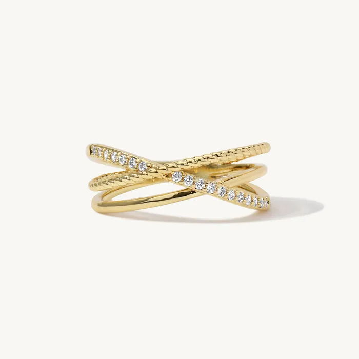 Rings Ava Crossover Gemstone Ring Ideaure Jewelry