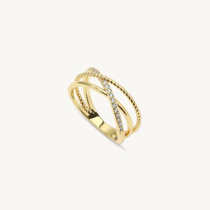 Rings Ava Crossover Gemstone Ring Ideaure Jewelry