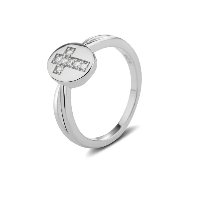Rings Cherished Moments Jewelry Sterling Silver Cross CZ Baby Ring for Kids