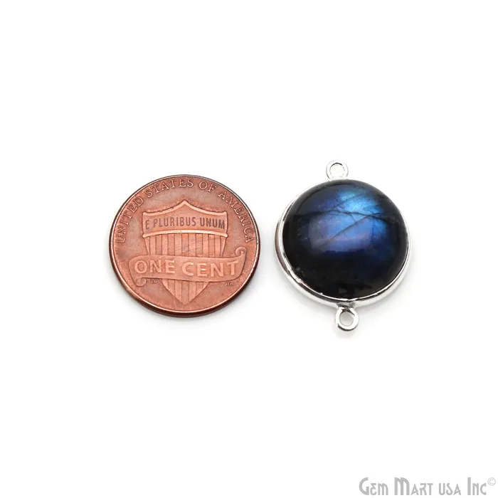 Rings GemmartUSA Flashy Labradorite Cabochon 16mm Round Double Bail Silver Plated Gemstone Connector Rings GemmartUSA Flashy Labradorite Cabochon 16mm Round Double Bail Silver Plated Gemstone Connector