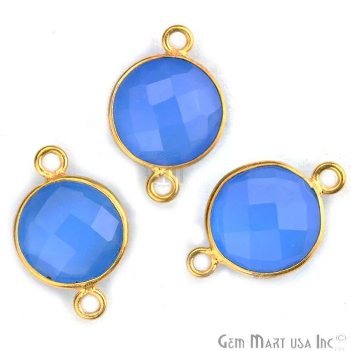 Rings GemMartUSA Round 10mm Double Bail Gold Plated Gemstone Bezel Connector