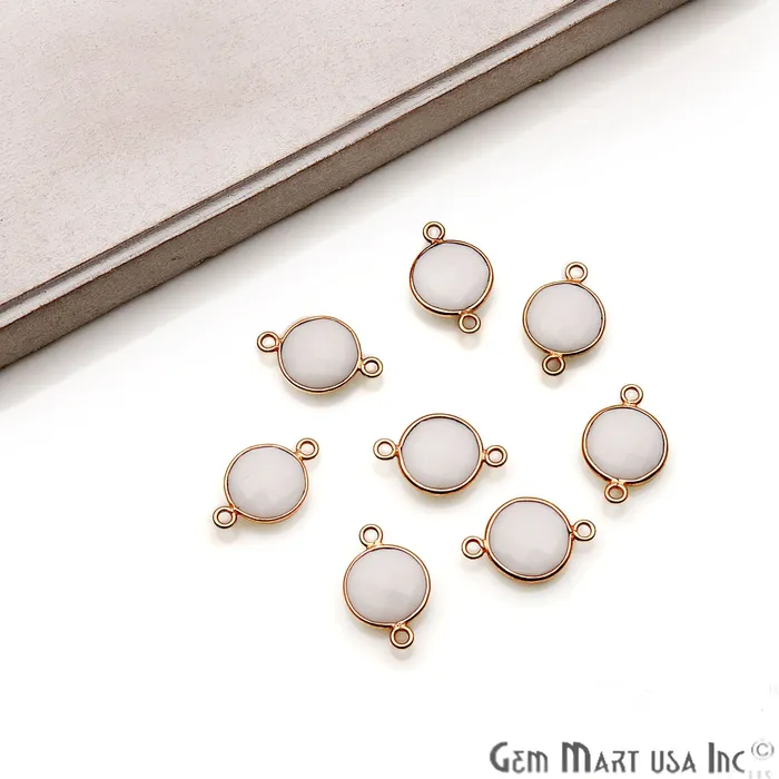 Rings GemMartUSA Round 10mm Double Bail Gold Plated Gemstone Bezel Connector