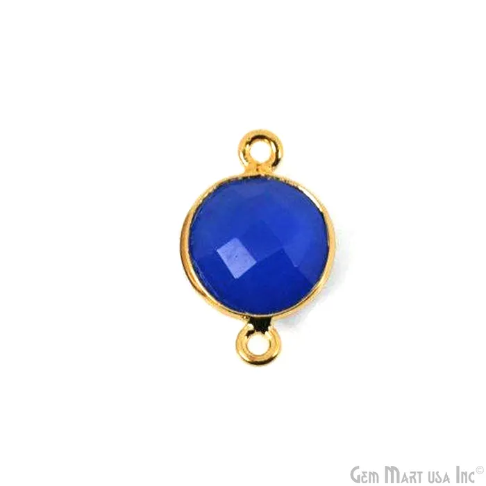 Rings GemMartUSA Round 10mm Double Bail Gold Plated Gemstone Bezel Connector