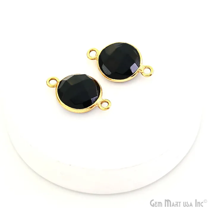 Rings GemMartUSA Round 10mm Double Bail Gold Plated Gemstone Bezel Connector