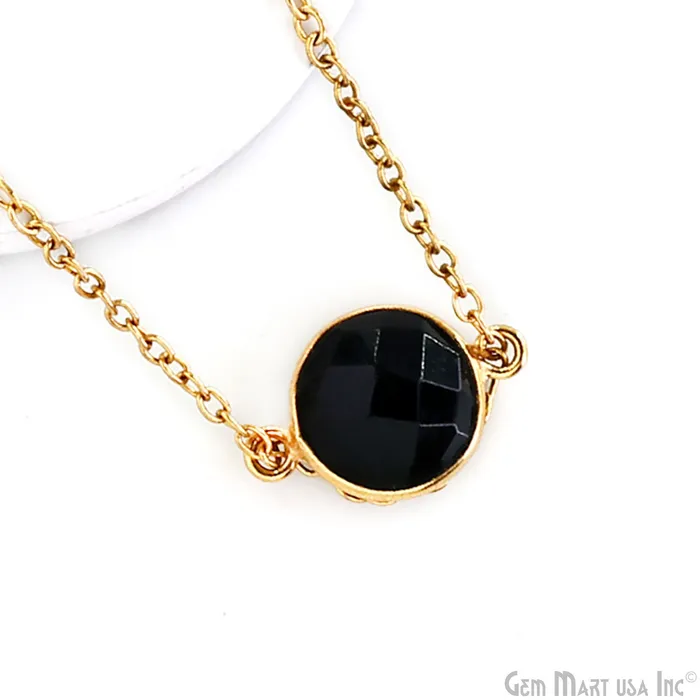 Rings GemMartUSA Round 10mm Double Bail Gold Plated Gemstone Bezel Connector