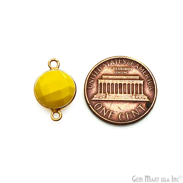 Rings GemMartUSA Round 10mm Double Bail Gold Plated Gemstone Bezel Connector