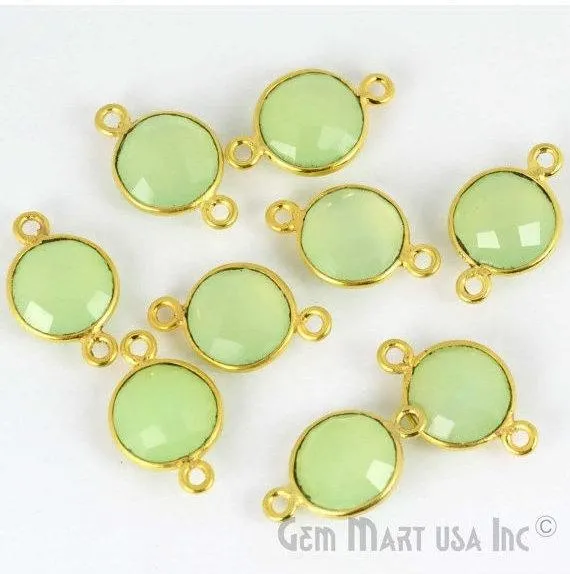 Rings GemMartUSA Round 10mm Double Bail Gold Plated Gemstone Bezel Connector