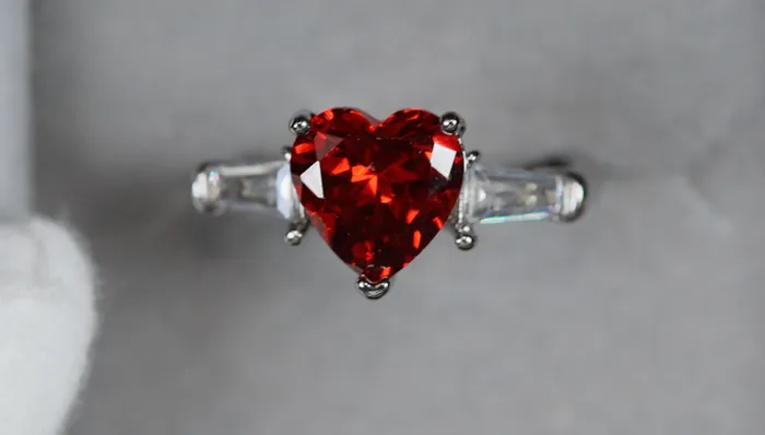 Rings Heart Ring Red Diamond Heart Ring Heart Shape Ring Diamond Heart Ring Lab Diamonds London