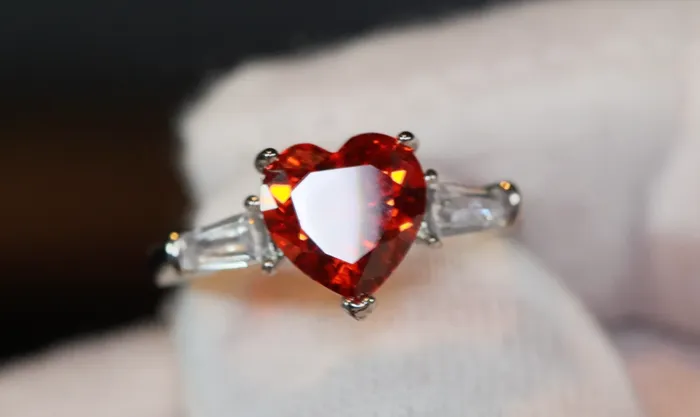 Rings Heart Ring Red Diamond Heart Ring Heart Shape Ring Diamond Heart Ring Lab Diamonds London