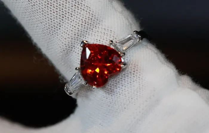 Rings Heart Ring Red Diamond Heart Ring Heart Shape Ring Diamond Heart Ring Lab Diamonds London