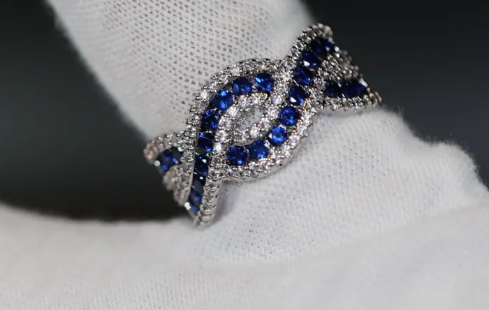 Rings Lab Diamonds London Blue Diamond Ring Blue Diamond Rings Womens Blue Diamond Ring Mens Diamond Wedding Ring Womens Baguette Ring Infinity Ring