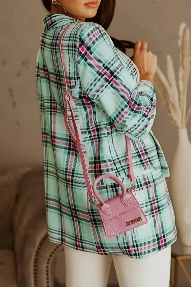 Rings My Pampered Life Seattle XL Plaid Open Front Blazer