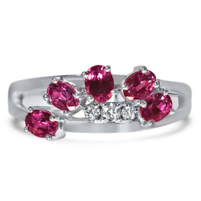 Rings Safiya Jewels Loves Tribute 18K White Gold Natural Alexandrite Ring