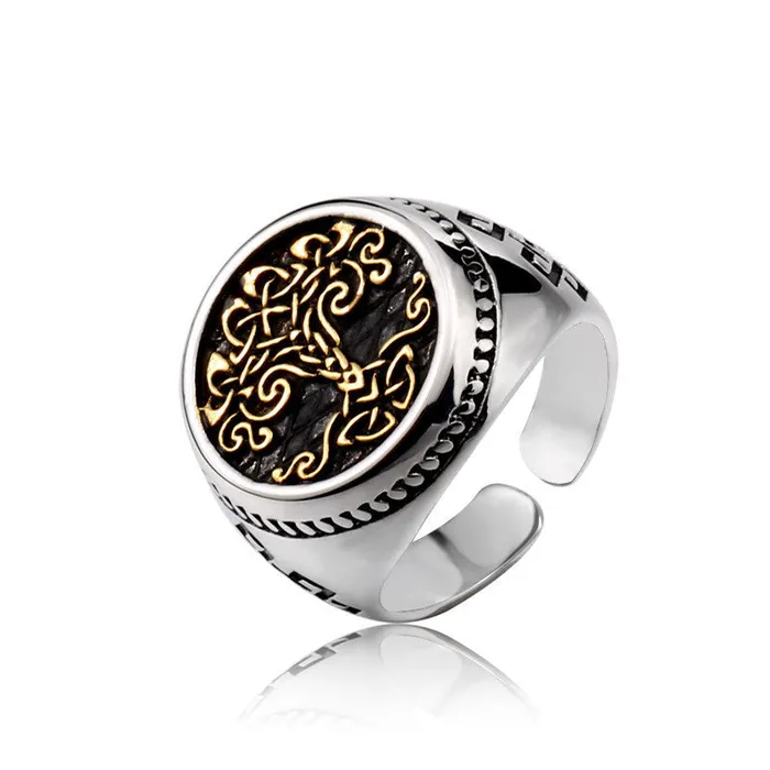 Rings Tree Of Life Golden Ring YMORL Official Store