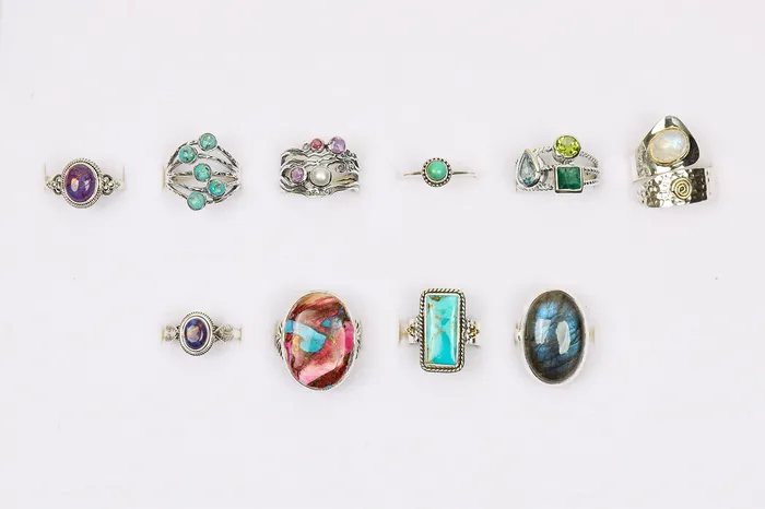 Rings YoTreasure Wholesale Solid 925 Silver Rings Assorted Gemstones Sizes