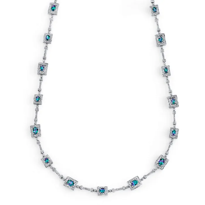 Safiya Jewels Necklaces Delfina 14K White Gold Natural Alexandrite Necklace Safiya Jewels Necklaces Delfina 14K White Gold Natural Alexandrite Necklace