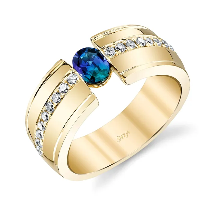 Safiya Jewels Rings Bold Galant 14K Yellow Gold Natural Alexandrite Ring Safiya Jewels Rings Bold Galant 14K Yellow Gold Natural Alexandrite Ring