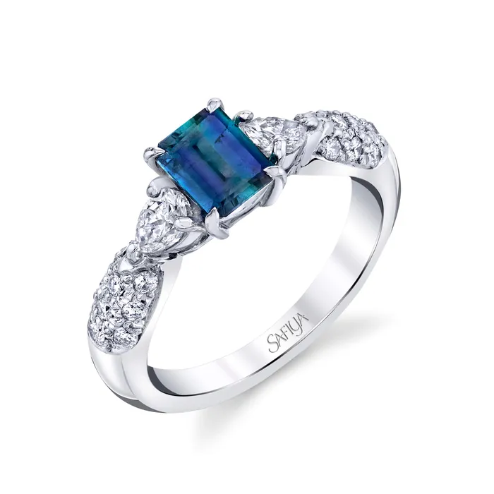 Safiya Jewels Rings Emerald Love Platinum Natural Alexandrite Ring