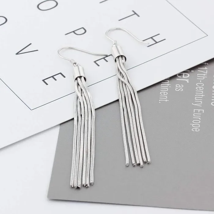 Simple 925 Sterling Silver Bohemia Drop Earrings for Women Party Jewelry Gift Personalized Jewel Earrings